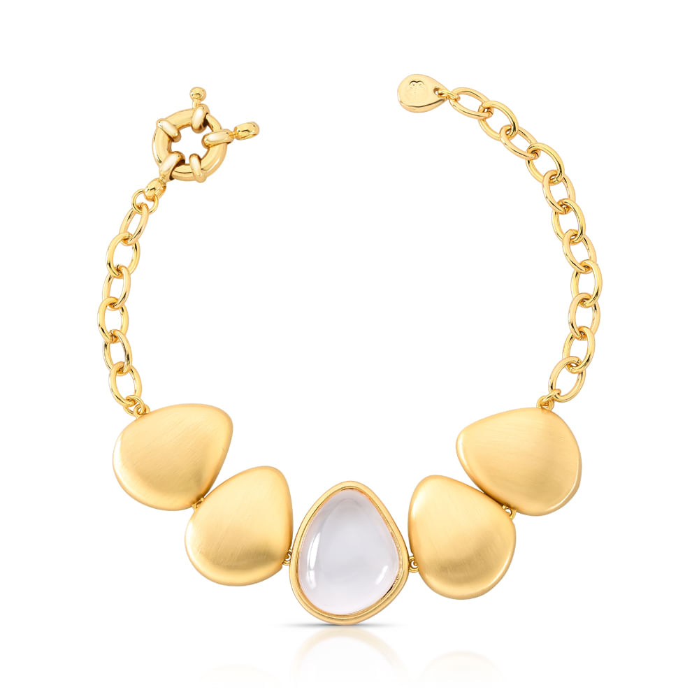 Pulseira Rose 18k com Vidro Transparente  PU01040394DOFO